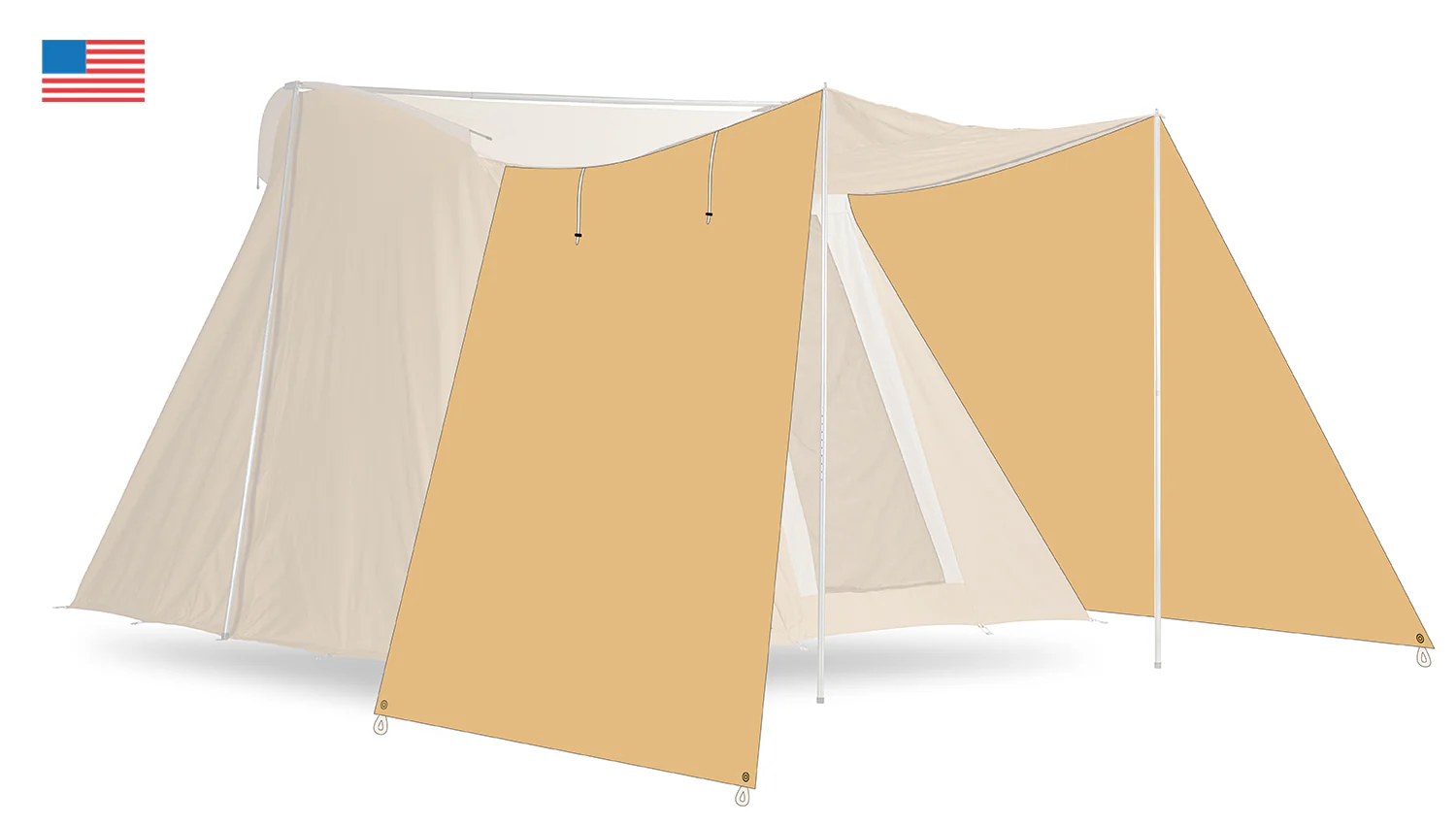 COTTON PORTICO AWNING PANELS for TRAVELER & FAMILY CAMPER - Image 7